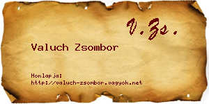 Valuch Zsombor névjegykártya